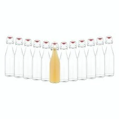 Null 12er Set Bügelflasche Anton 500 Ml + Bügelverschluss - Glasflasche Für Most, Saft, Essig & Öl