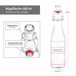 Null 12er Set Bügelflasche Anton 500 Ml + Bügelverschluss - Glasflasche Für Most, Saft, Essig & Öl -Null Shop 293a06eb 551a 4fdd ba7d 5339e74687ab scaled
