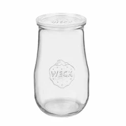 Null Weck Glas 2700ml Tulpenglas, 2,5L Sturzglas Mit Glasdeckel Inkl. Gelierzauber Rezeptheft Von Diamantzucker