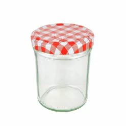 Null 50er Set Sturzglas 230 Ml HOCH To 66 Rot Karierter Deckel Incl. Diamant Gelierzauber Rezeptheft