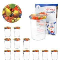 Null 12er Set Sturzglas 435 Ml To 82 Obst Gelbe Birne Deckel Incl. Diamant Gelierzauber Rezeptheft