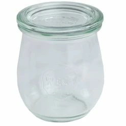 Null 48er Set Weck Gläser 220 Ml Tulpengläser Mit 48 Glasdeckeln Incl. Diamant-Zucker Gelierzauber Rezeptheft