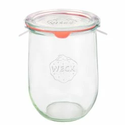 Null 9er Set Weck Gläser 1062ml Tulpengläser, 1L Sturzgläser Mit 9 Glasdeckeln, 9 Einkochringen Und 18 Klammern