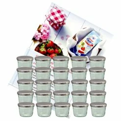 Null 100er Set Sturzglas 230 Ml Marmeladenglas Einmachglas Einweckglas To 82 Silberner Deckel Incl. Diamant-Zucker Gelierzauber Rezeptheft -Null Shop f36ac1d5 b10b 4bb6 a22c 94f31af44a2b 1