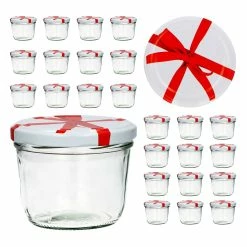 Null CAPCRO 25er Set Sturzglas 230 Ml To 82 Schleifendekor Deckel