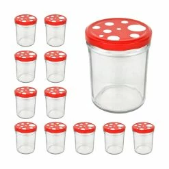 Null CAPCRO 12er Set Sturzglas 435 Ml To 82 Fliegenpilz Deckel Rot Weiß Gepunktet