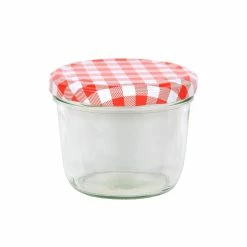 Null 10er Set Sturzglas 230 Ml Mit Rot Kariertem Deckel Inkl. Diamant Gelierzauber Rezeptheft